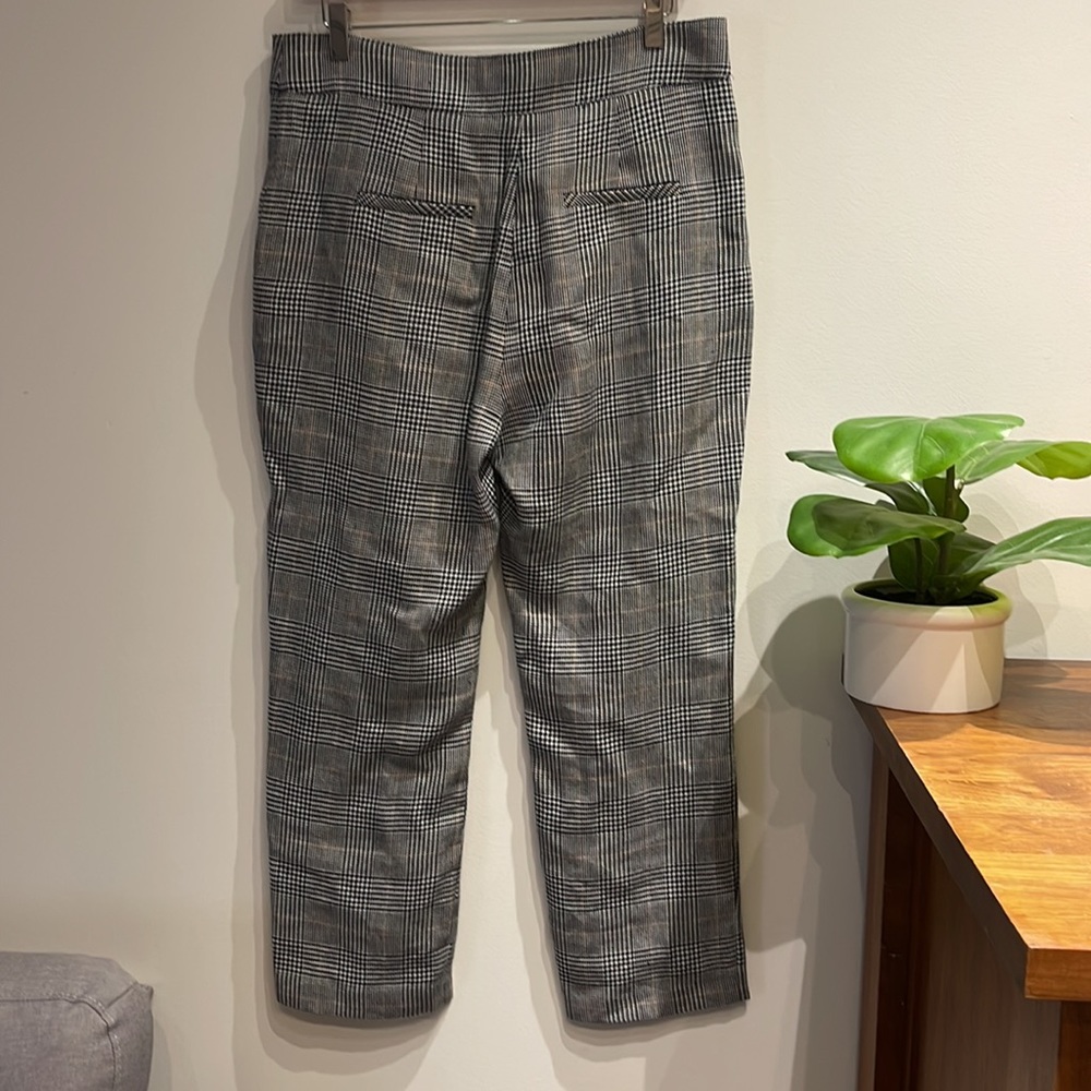 Veronica Beard Gemini Pant Plaid Houndstooth Trousers Multi Navy Grey 10 $395 - Picture 6 of 12